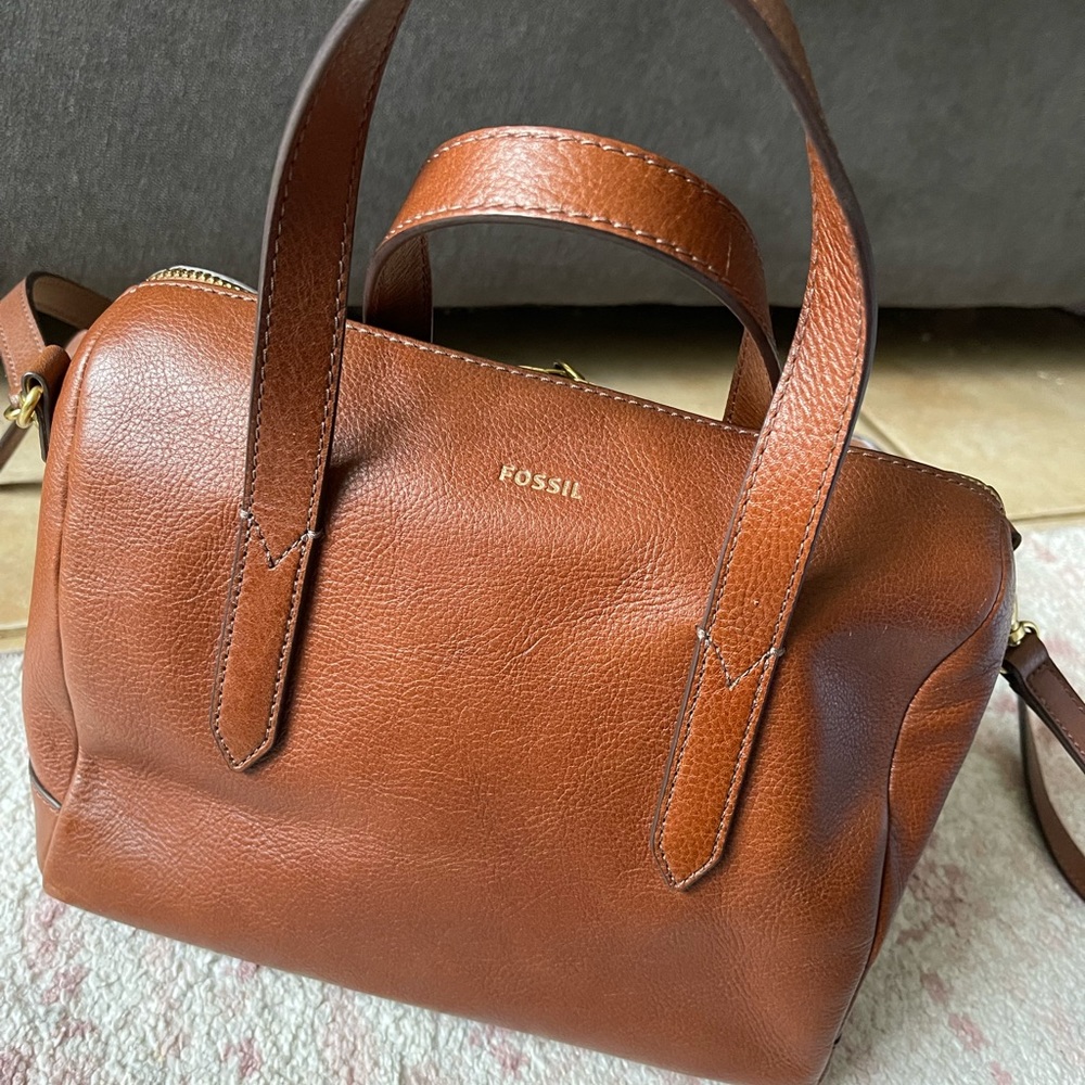 Fossil Sydney Satchel Medium Brown Genuine Leather